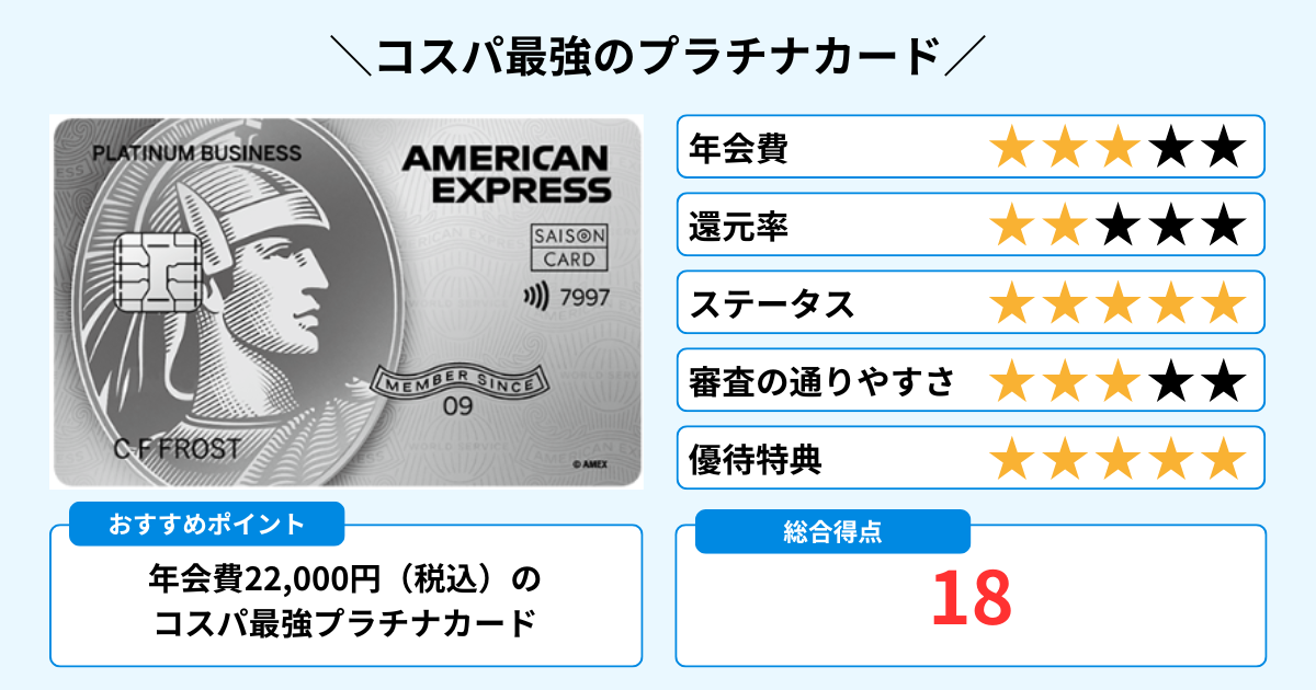 セゾンプラチナ・ビジネス・アメリカン・エキスプレス®︎・カード